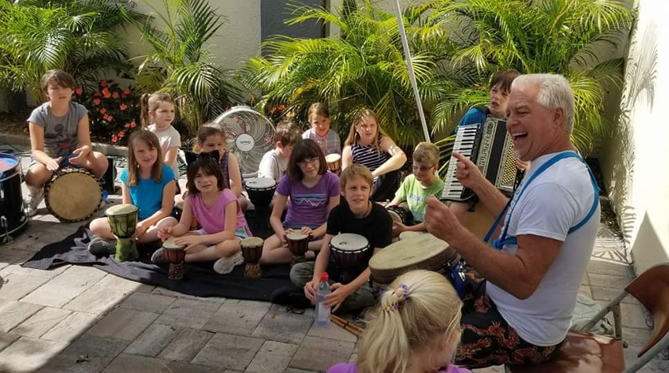 NoiseMakers Rock Camp Students having a blast with Captain Barney